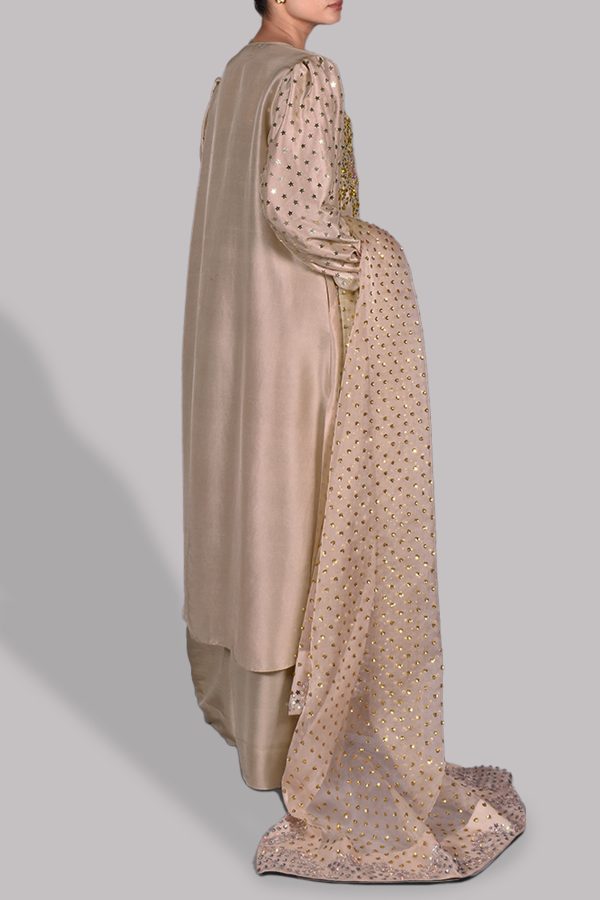Rose Dust Embellished Raw Silk Set - Image 2