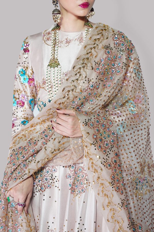 Rose Smoke Lehenga Choli Embellished Set - Image 4