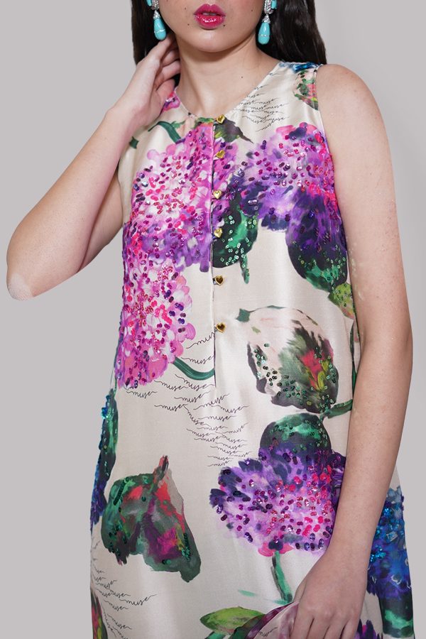 White Swan Printed Embellished Maxi - Image 3
