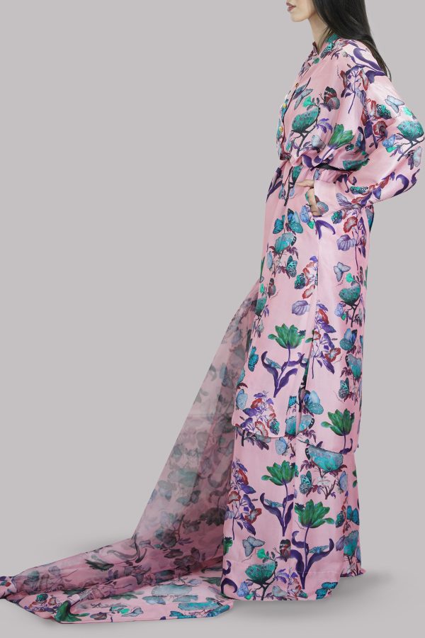 Crystal Rose Printed Raw Silk Set - Image 3