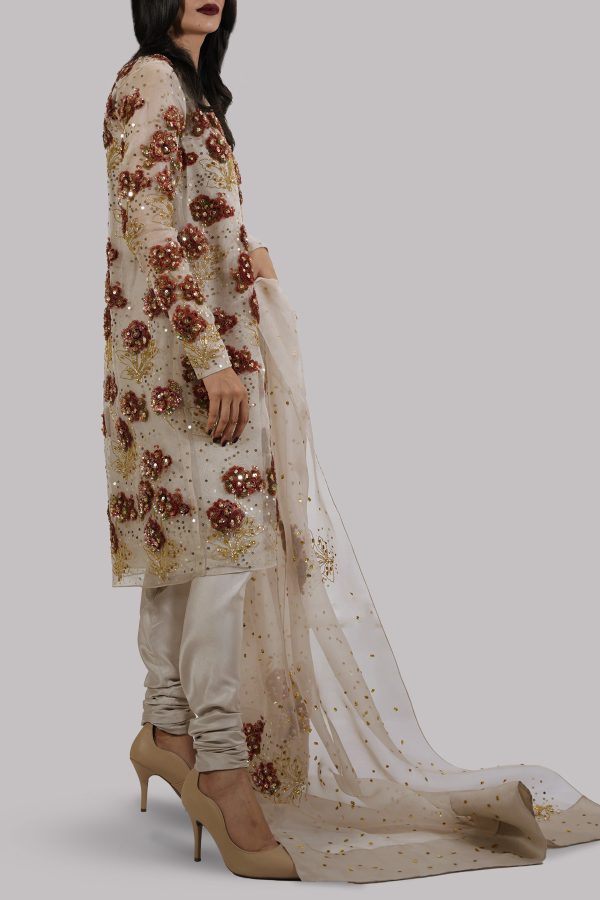 French Oak Embellished Organza Silk Set - Image 2