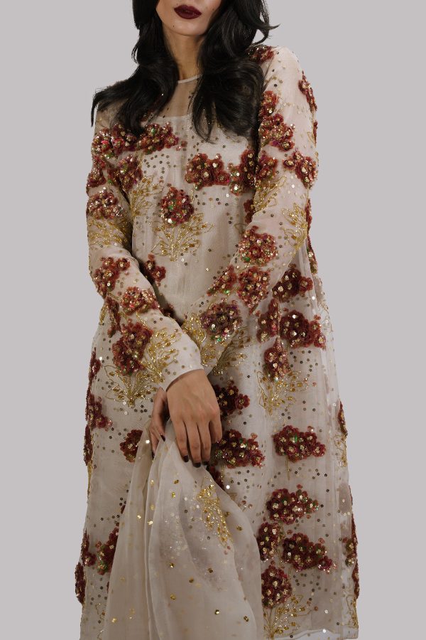 French Oak Embellished Organza Silk Set - Image 4