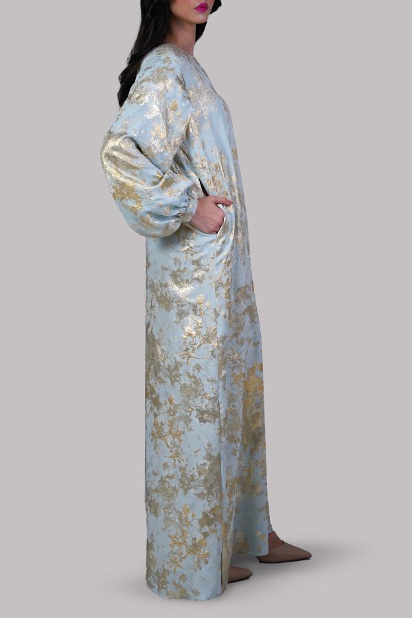 Ice Blue Italian Silk Cloqu? Maxi - Image 2