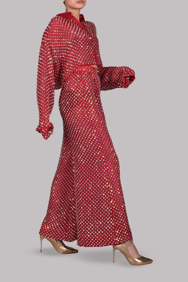 Tango Red Embellished Set
