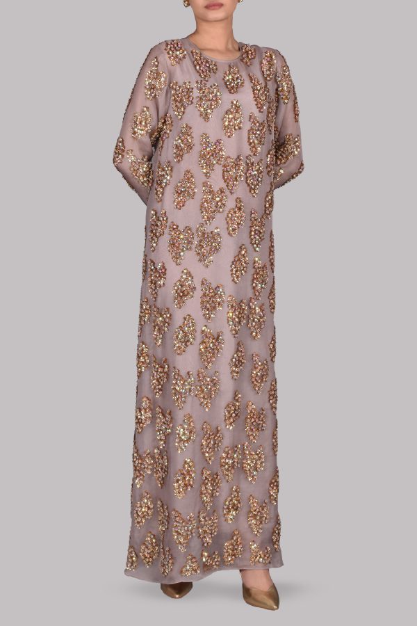 Silver Grey Embellished Maxi Set - Image 2