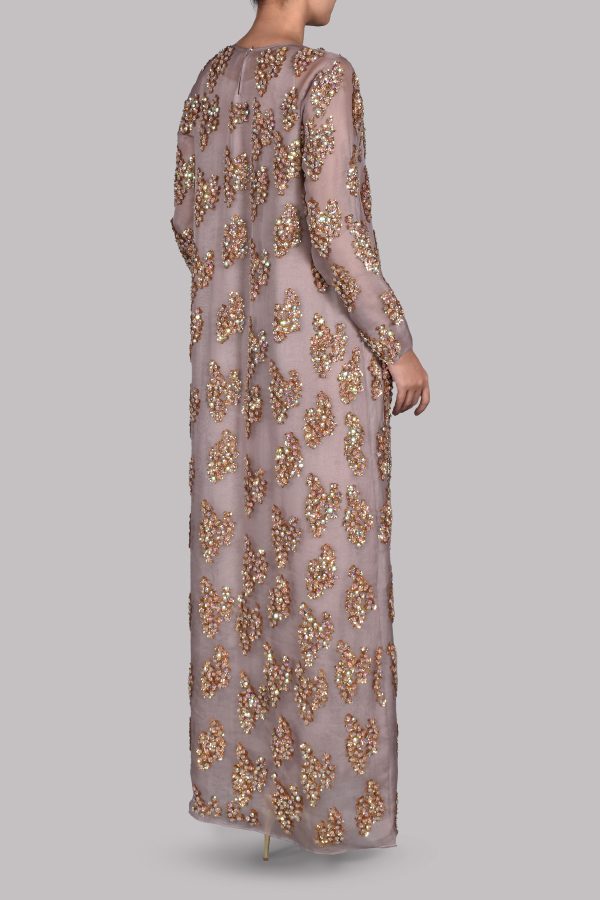Silver Grey Embellished Maxi Set - Image 4