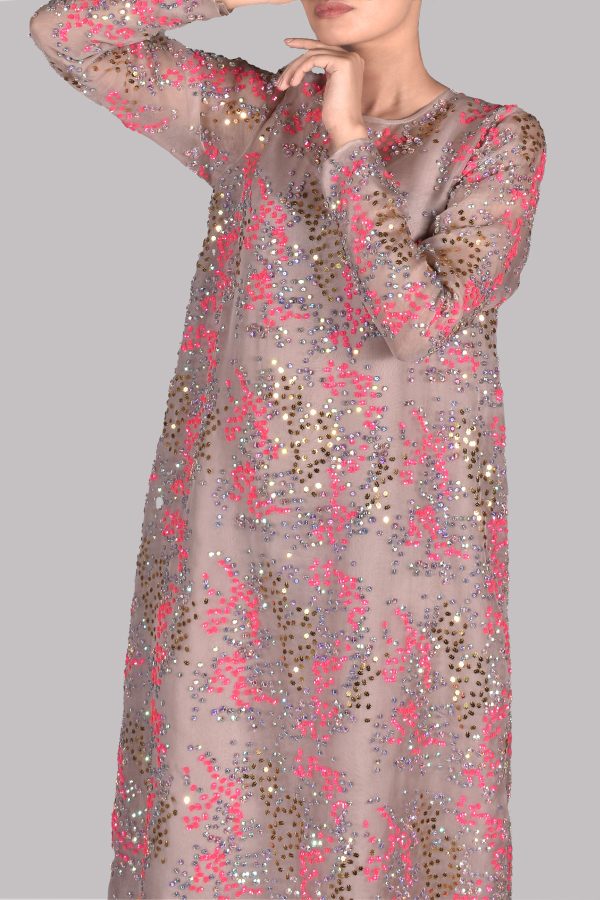 Silver Grey Embellished Maxi - Image 3
