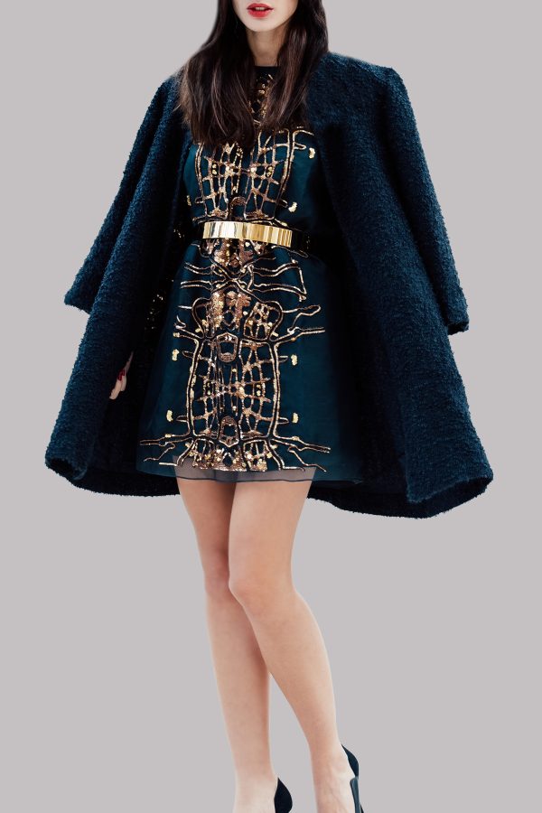 Black Iris Organza Embellished Dress - Image 4